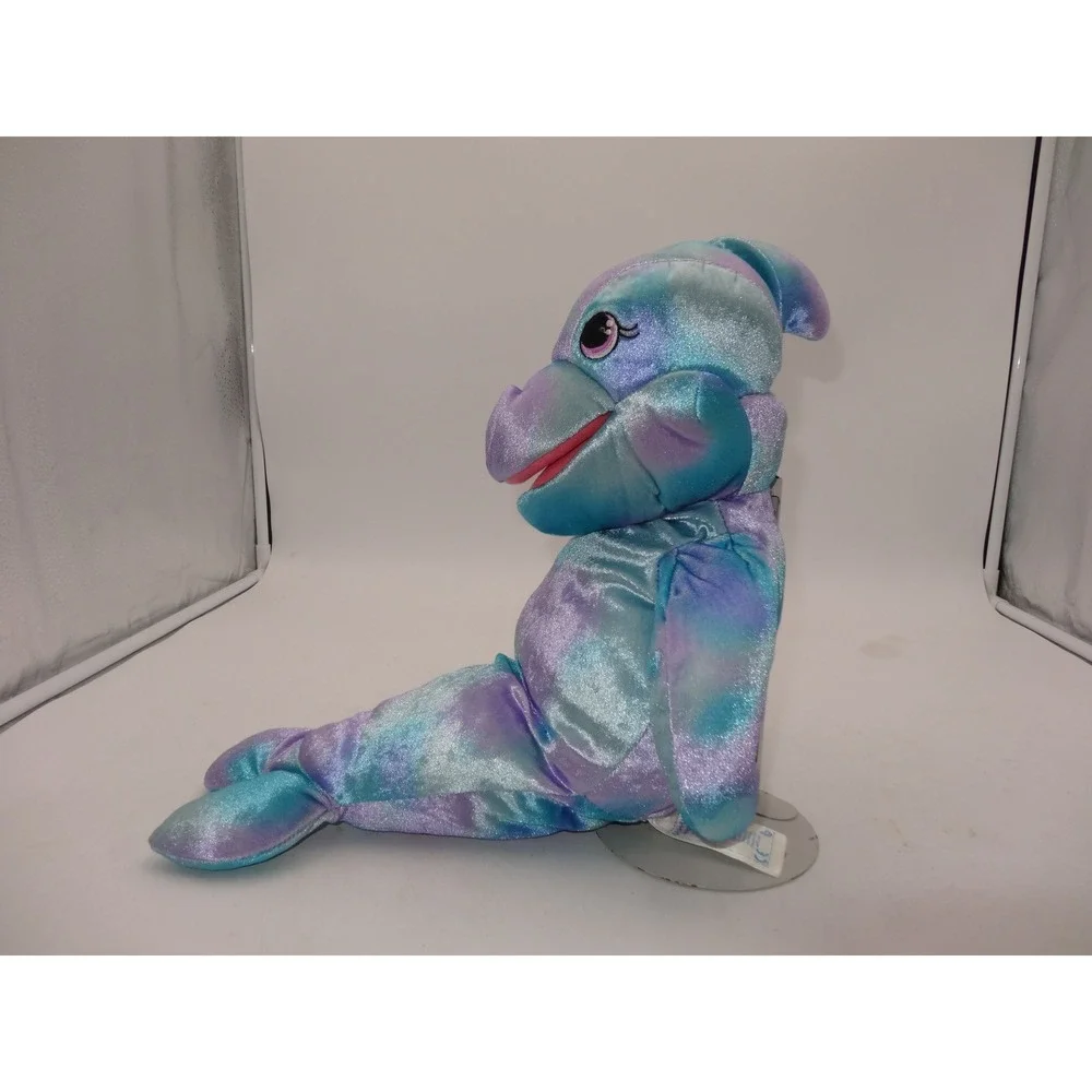 Build A Bear Workshop 2014 Sea Splash Dolphin Puppet Stuffed Animal‎ Blue Purple